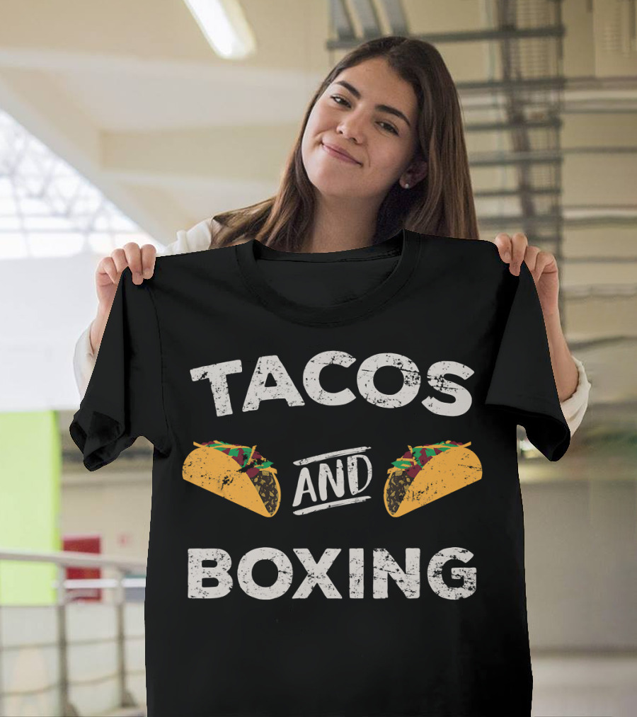 Tacos And Boxing Distressed Gym Boxer T-Shirt