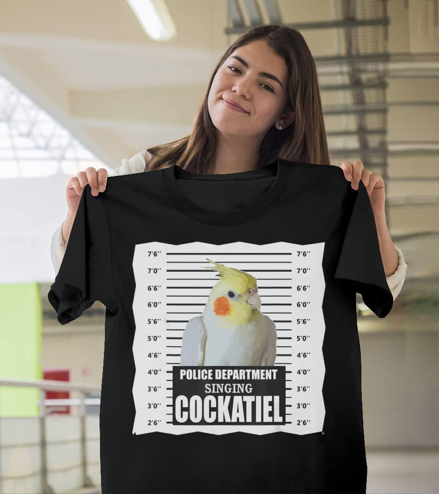Police Department Singing Cockatiel Mugshot T-Shirt