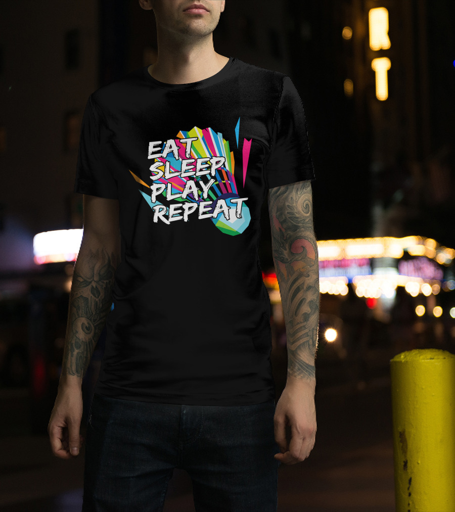 Eat Sleep Play Repeat Badminton Shuttlecock T-Shirt