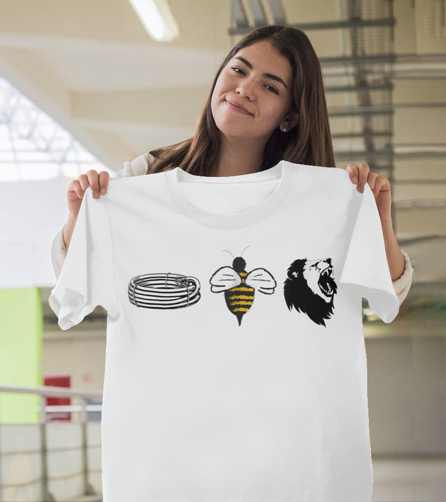 Barbed Bee Lion Funny Vintage Animal Joke Pun T-Shirt
