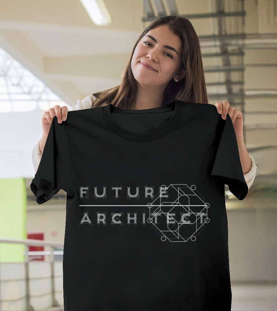 Future Architect Geometric Design Blueprint Graduation T-Shirt