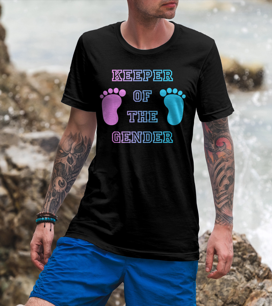 Keeper Of The Gender Pink Blue Footprints T-Shirt