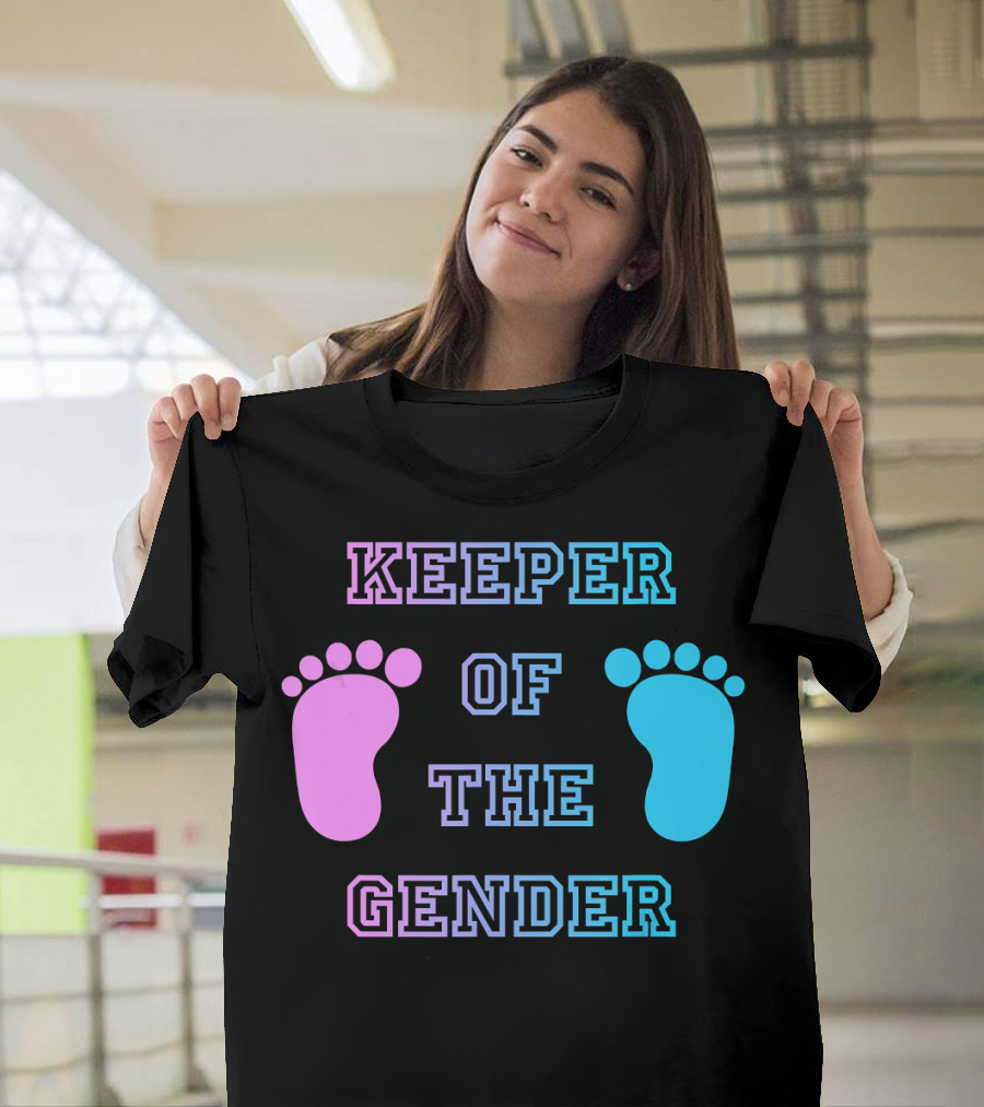 Keeper Of The Gender Pink Blue Footprints T-Shirt