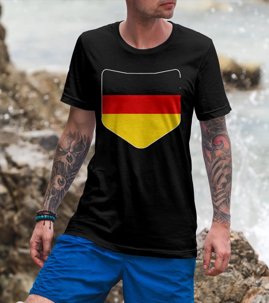 Germany Flag Pocket Print Country Emblem German Colors T-Shirt