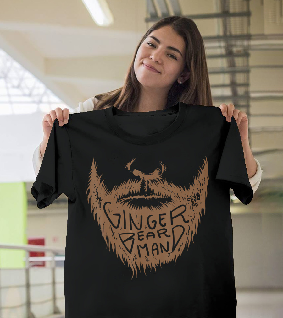 Ginger Beard Man Cute Mysterious Red Whiskered Face T-Shirt
