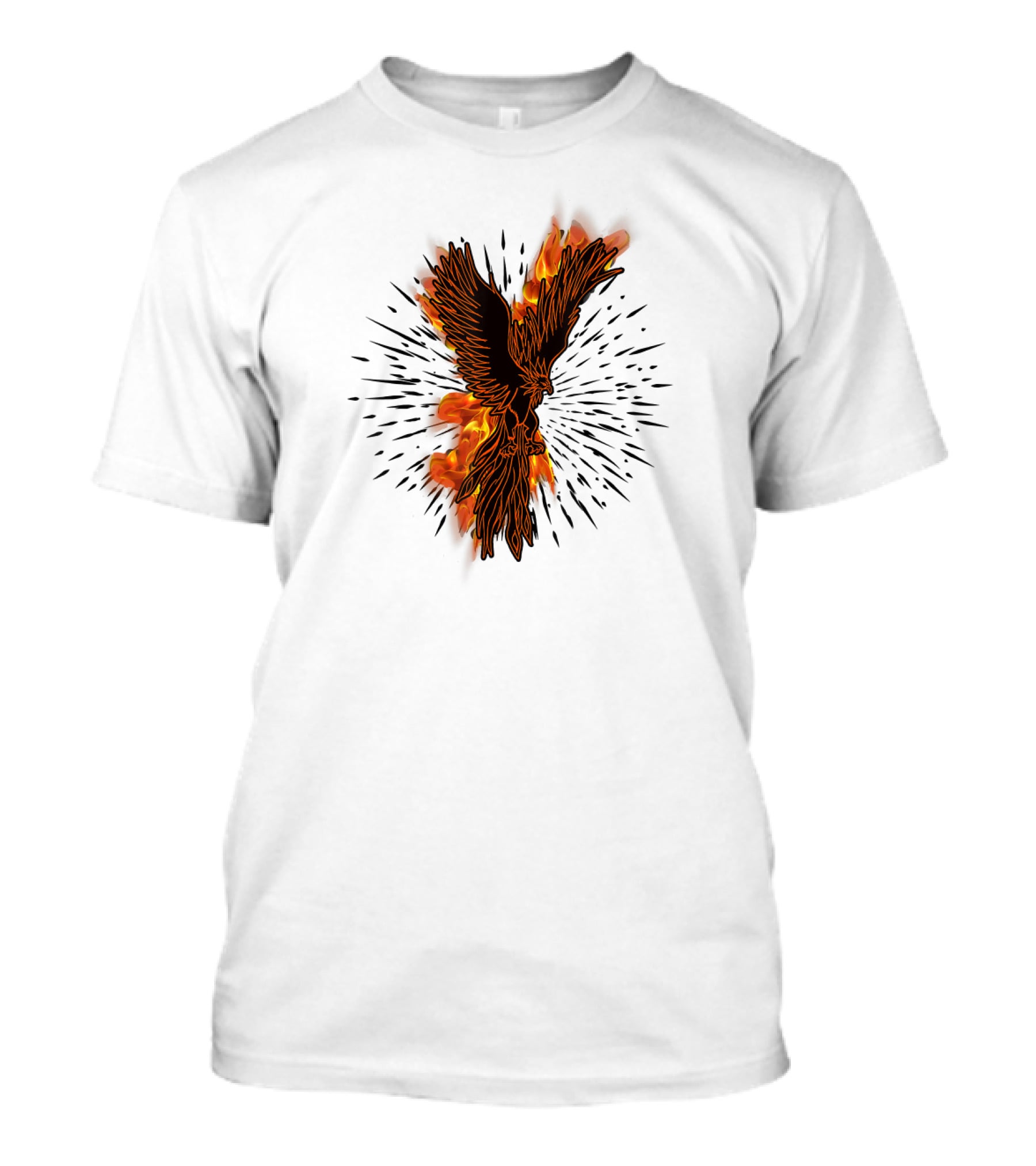 Gothic Burning Phoenix Motorcycle Riders Wil Fire Bird Flames T-Shirt