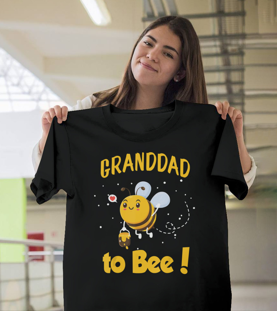 Granddad To Bee Granddad With Happy Bee and Heart T-Shirt