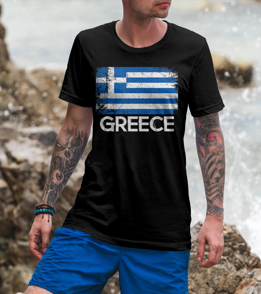 Greek Flag Vintage Greece Made In Gree T-Shirt