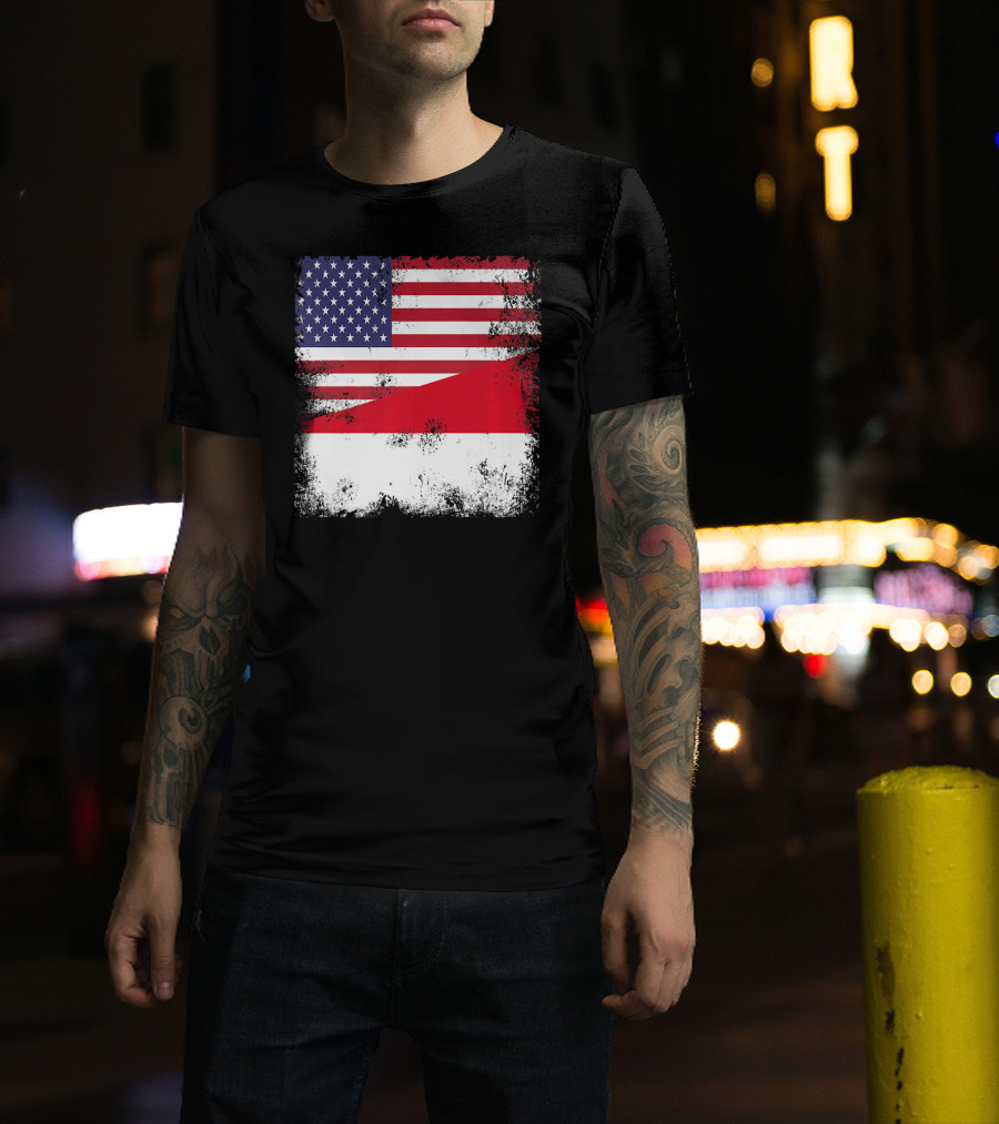 Half Indonesian Half American Flag Vintage Indo USA Fusion T-Shirt