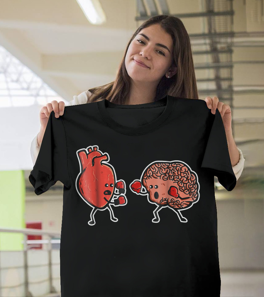 Heart And Brain Boxing Match Showdown T-Shirt