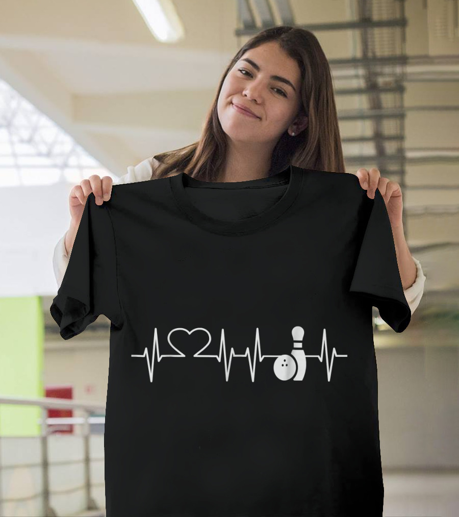 Heartbeat Bowling Heartbeat Bowling Pin Bowling Ball T-Shirt