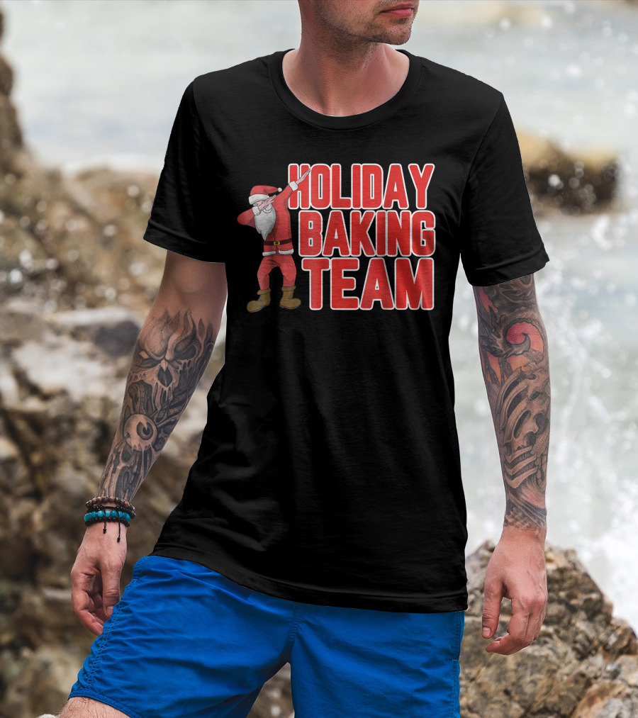 Holiday Baking Team Dabbing Santa T-Shirt