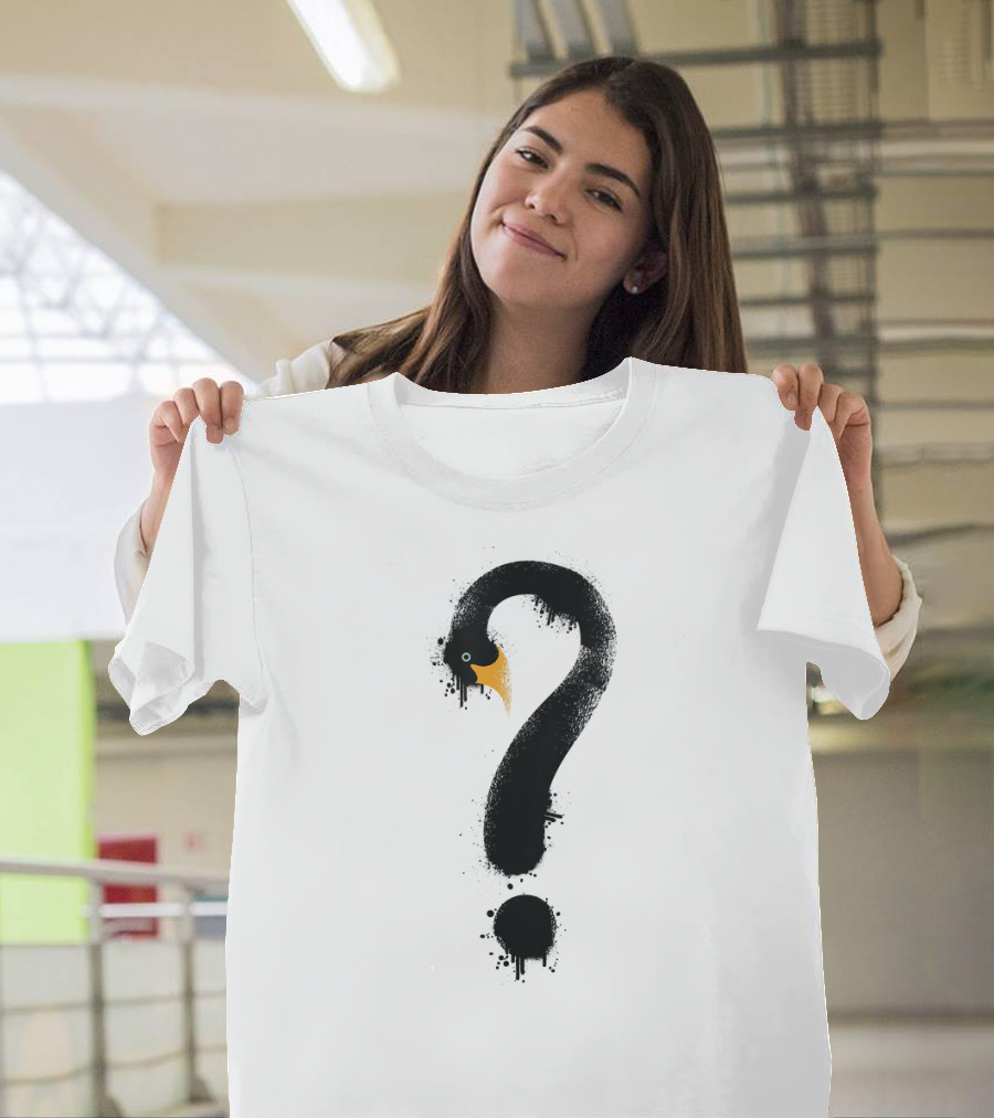 Black Bird Penguin Question Mark Swan Homur T-Shirt