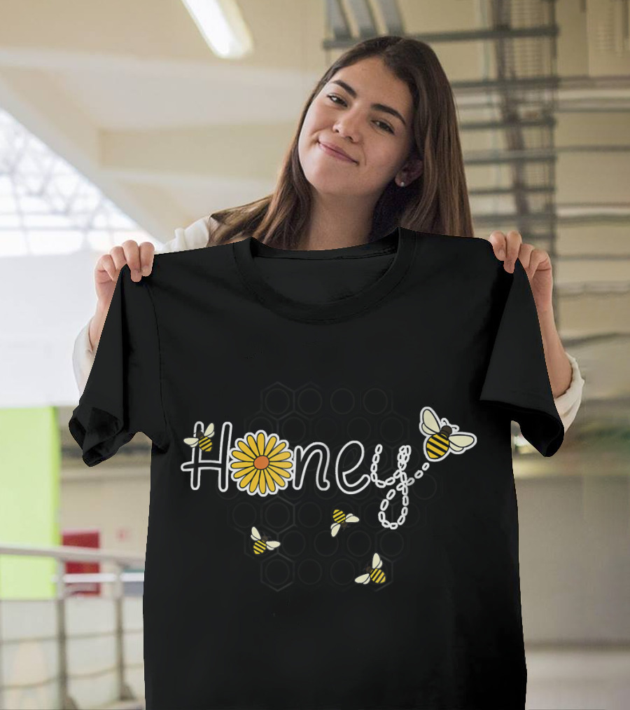 Honey Flower Honeybees Honeycomb Beekeeper T-Shirt
