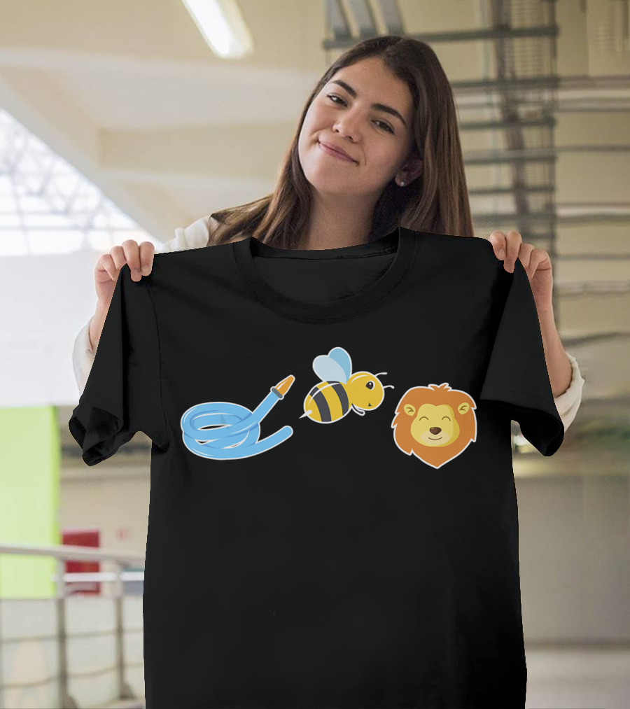 Hose Bee Lion Animal Funny Graphic Tee Wordplay T-Shirt