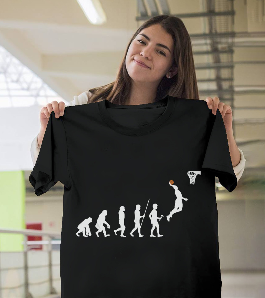 Evolution Of Man Playing Basketball Dunk T-Shirt