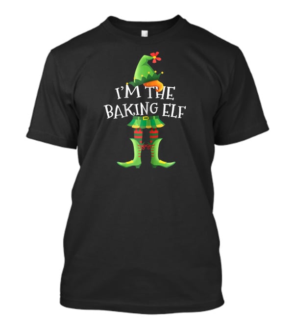 I'M THE BAKING ELF Green Hat Striped Socks And Boots T-Shirt