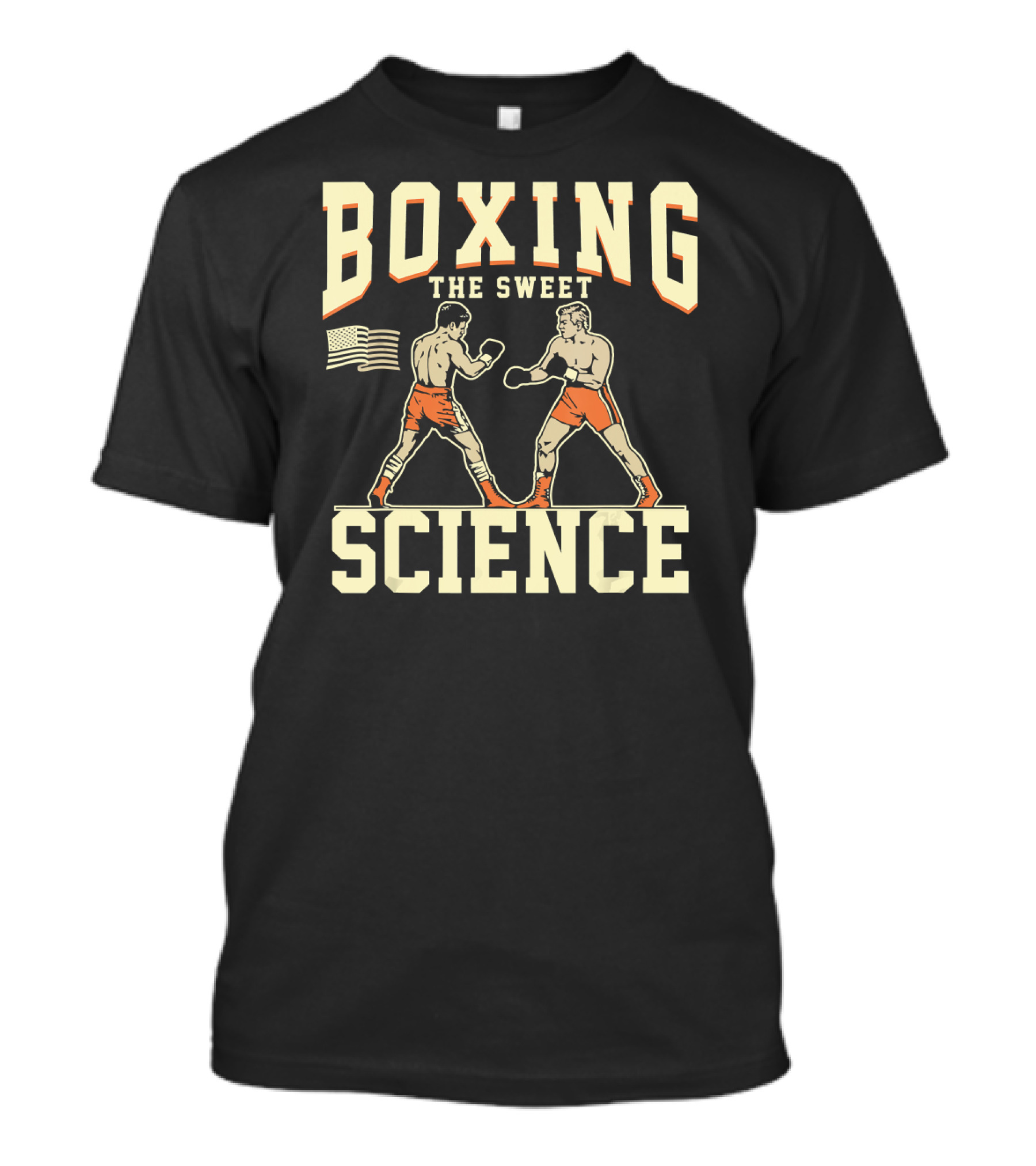 Boxing The Sweet Science Boxer American Flag T-Shirt