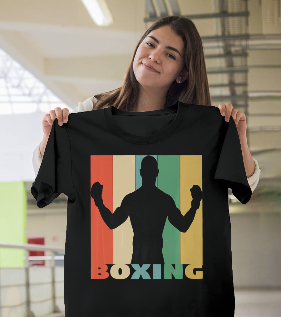 Boxing Vintage Style Silhouette on T-Shirt