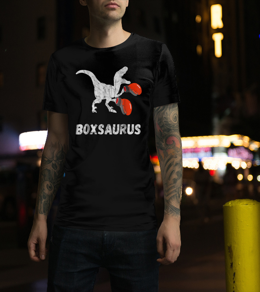 Boxsaurus Dinosaur Boxing Gloves MMA T-Shirt