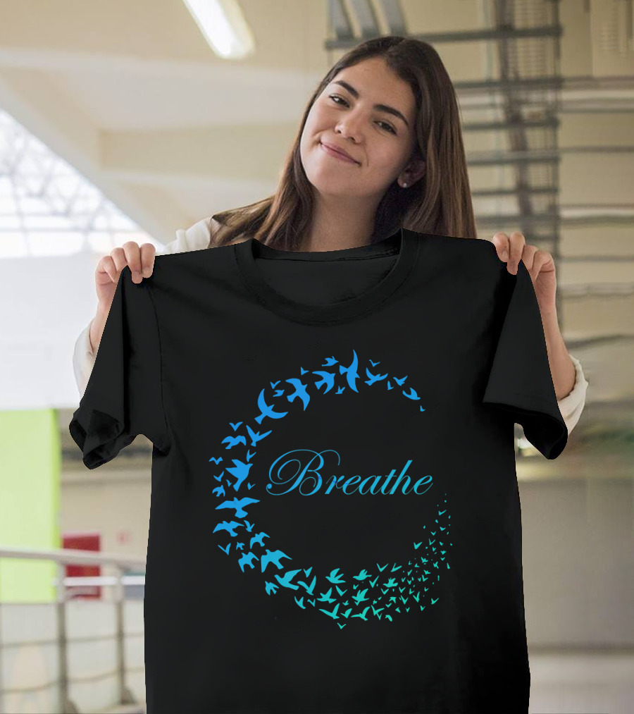 Breathe Inhale Exhale Take Flight Bird Circle T-Shirt