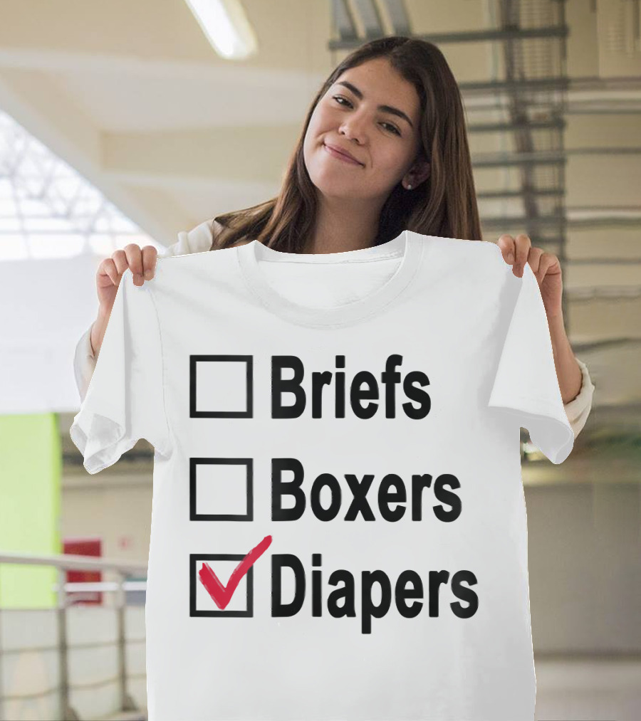 Briefs Boxers Diapers Checkmark ABDL Adult Baby T-Shirt