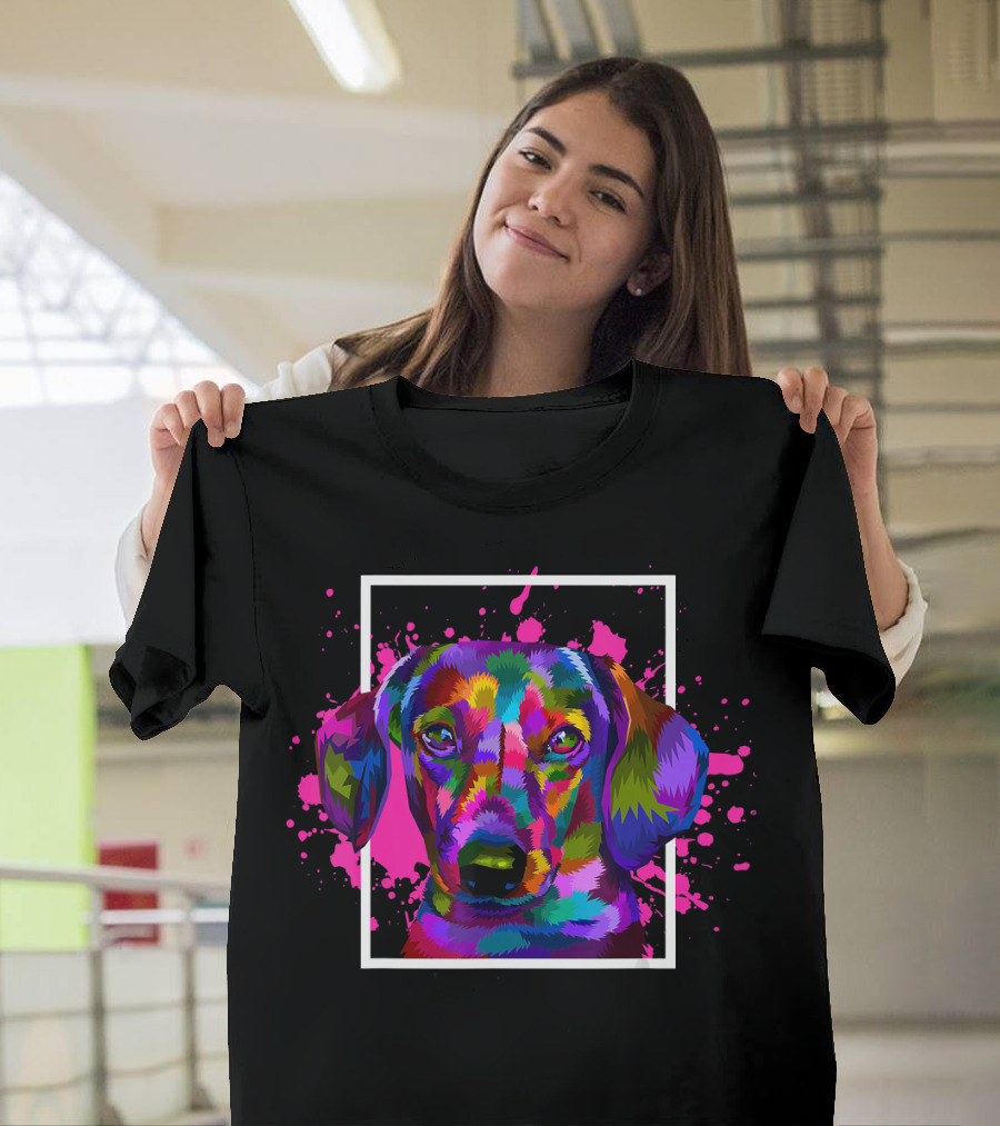 Colorful Dog Animal Lover Pet Dog Breed Dac T-Shirt