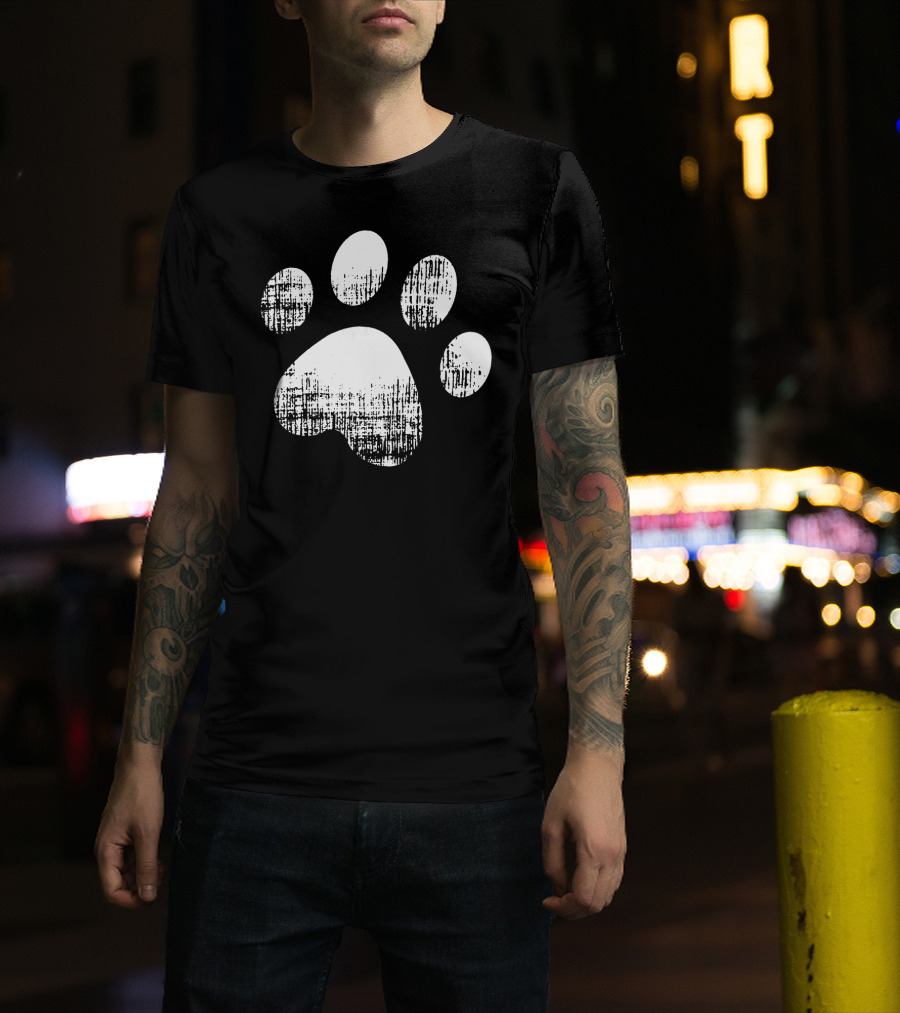 Dog Paw Print Funny For Pet Parents T-Shirt