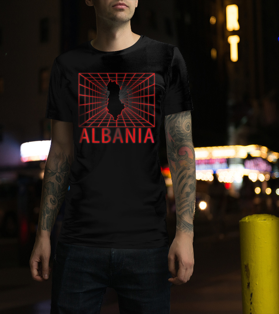 Albania Map Grid T-Shirt