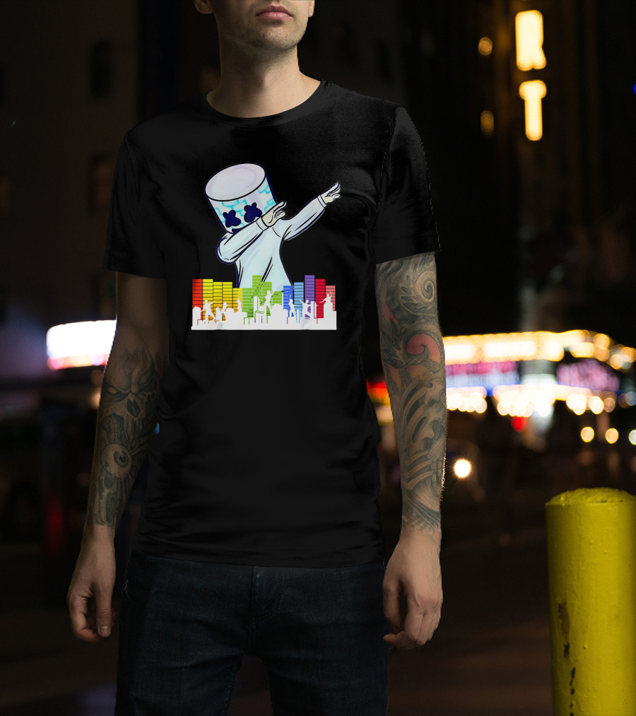 All I Want For Christmas Is Marshmello DJ Dabbing With Music Bars T-Shirt
