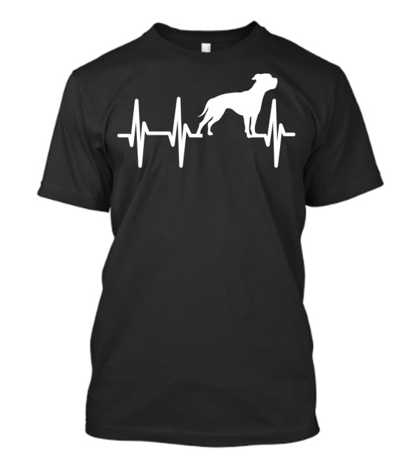 American Bulldog Heartbeat Line Dog T-Shirt