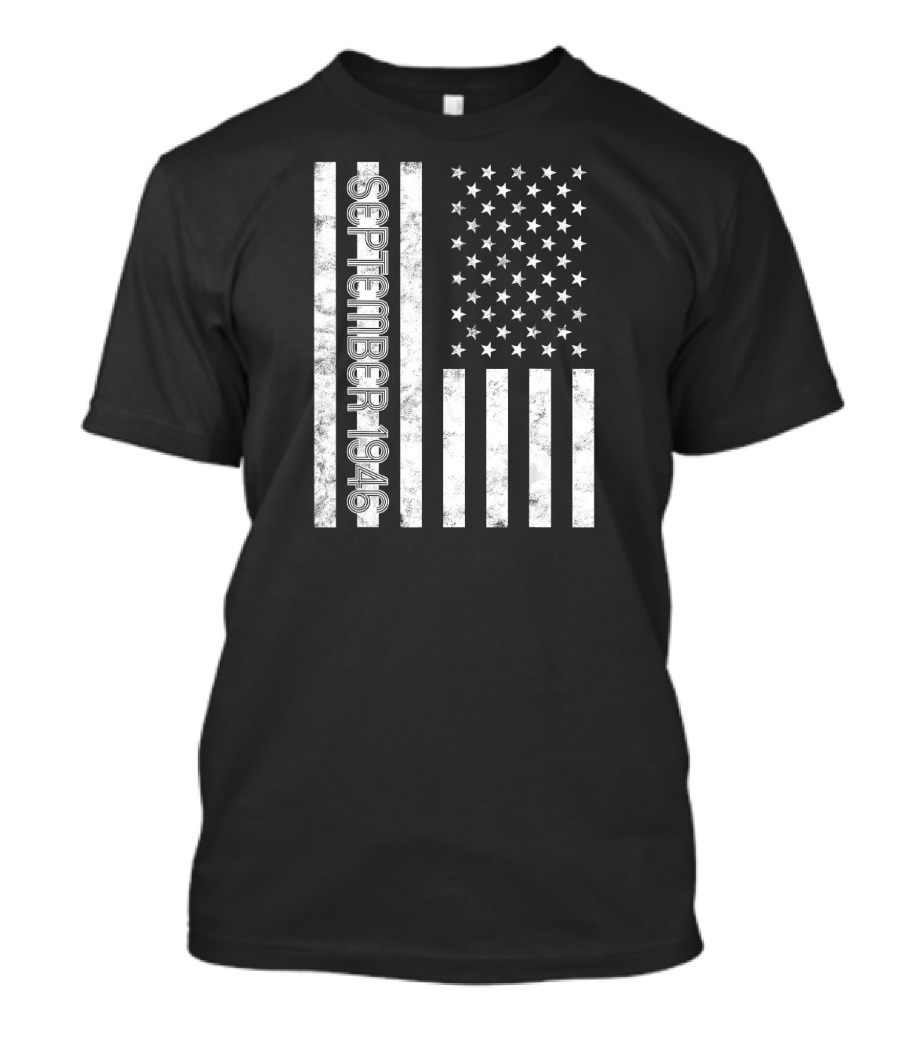 American Flag September 1946 Vintage Style Birth Month T-Shirt