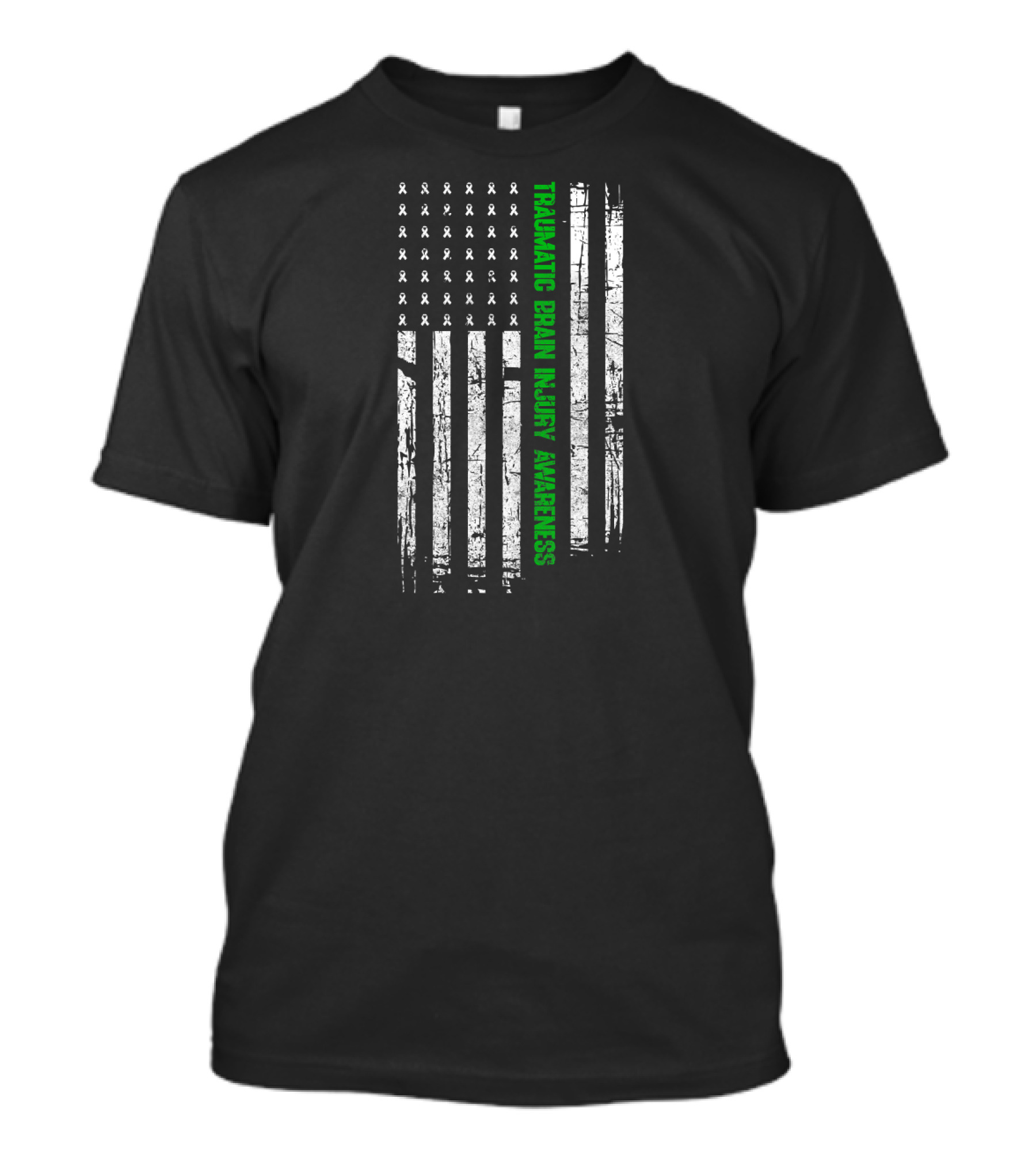 American Flag Traumatic Brain Injury Awareness T-Shirt