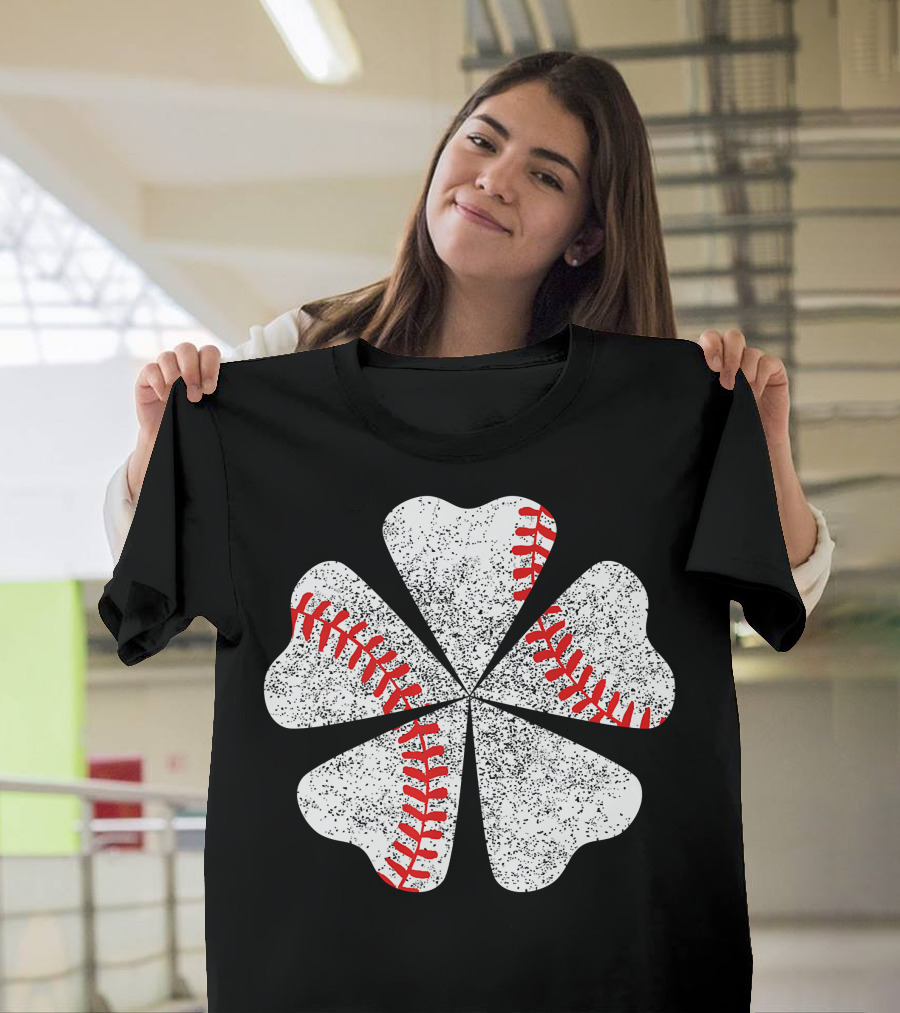 Lucky Clover Baseball St Patricks Day T-Shirt