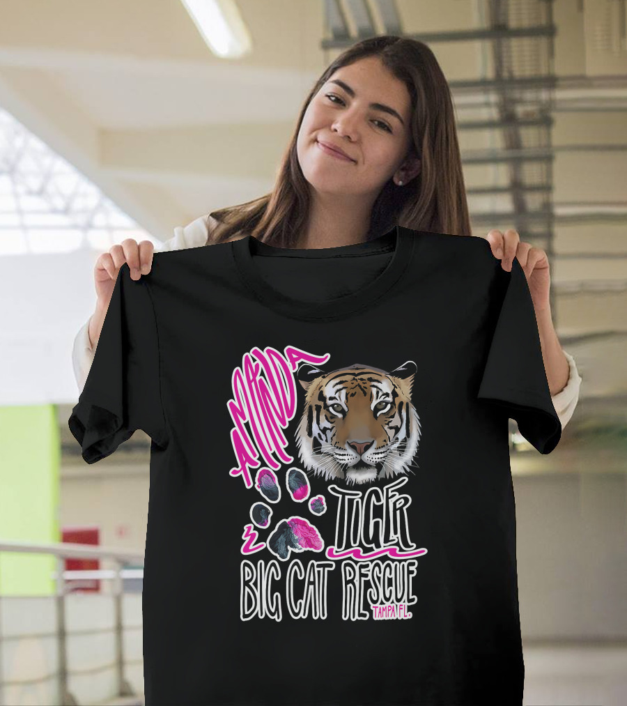 Amanda Tiger Big Cat Rescue Tampa FL Paw Prints T-Shirt