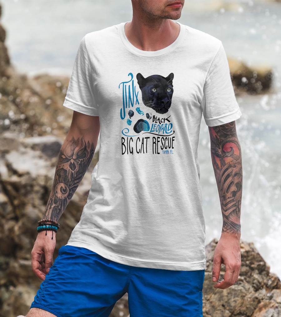 Jinx Black Leopard Big Cat Rescue Tampa FL T-Shirt