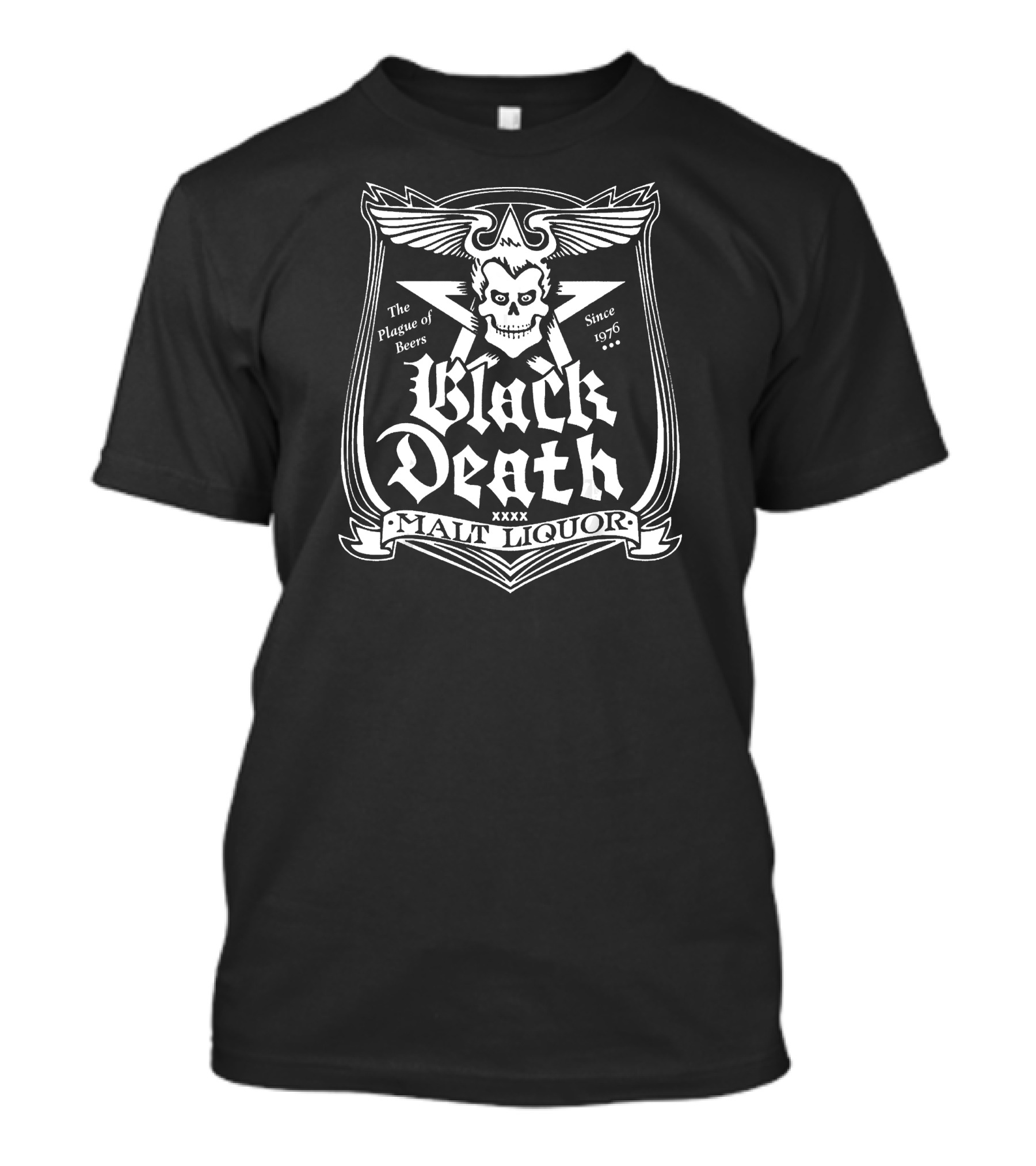Black Death Malt Liquor Plague Of Beers Skull Since 1976 T-Shirt