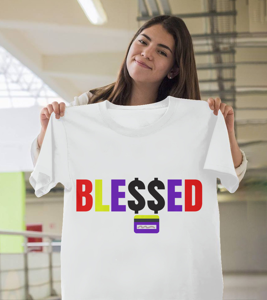 BLE$$ED Money $ymbol Colorful Lettering T-Shirt