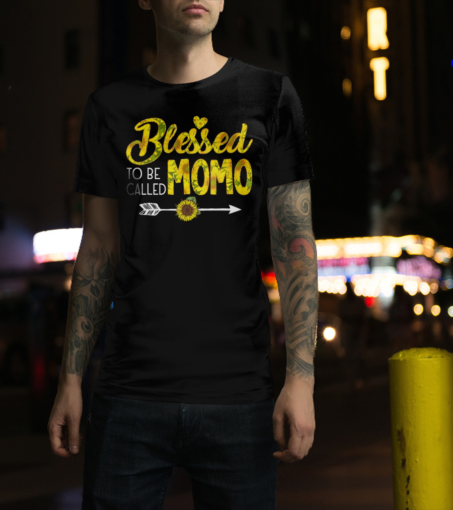 Blessed To Be Called Momo Sunflower Arrow T-Shirt