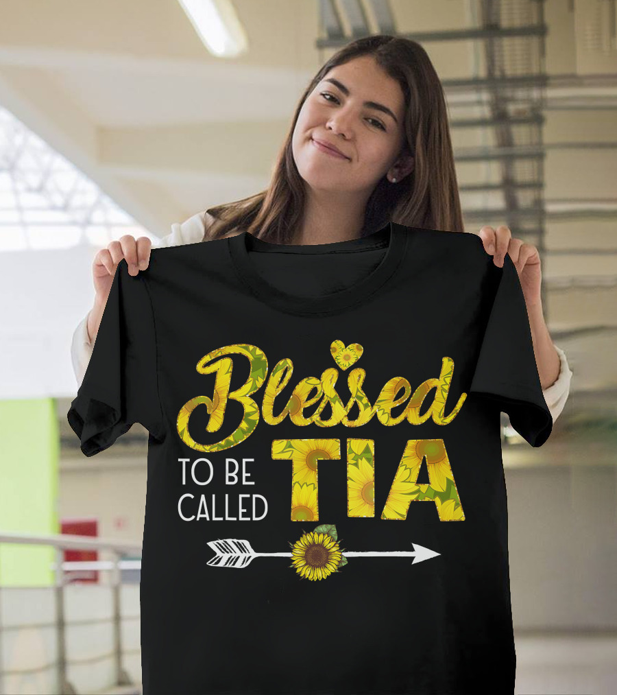 Blessed To Be Called Tia Sunflower Arrow T-Shirt