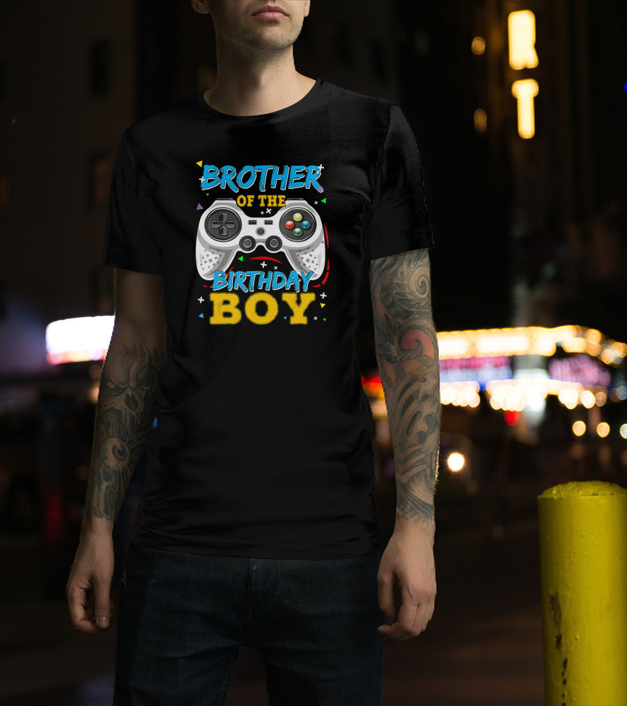 Brother Of The Birthday Boy Video Game Controller T-Shirt
