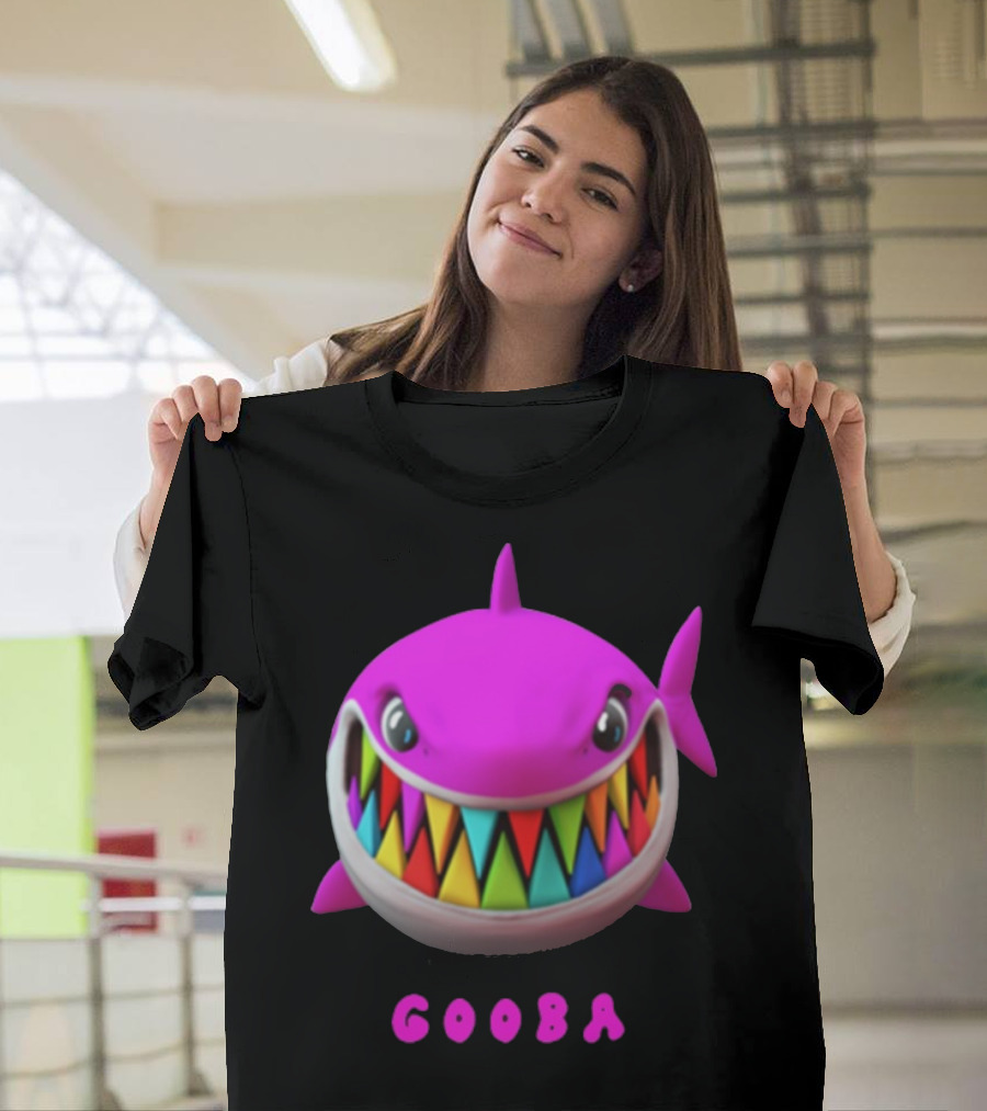 Gooba 69 Merch Pink Shark Colorful Teeth T-Shirt