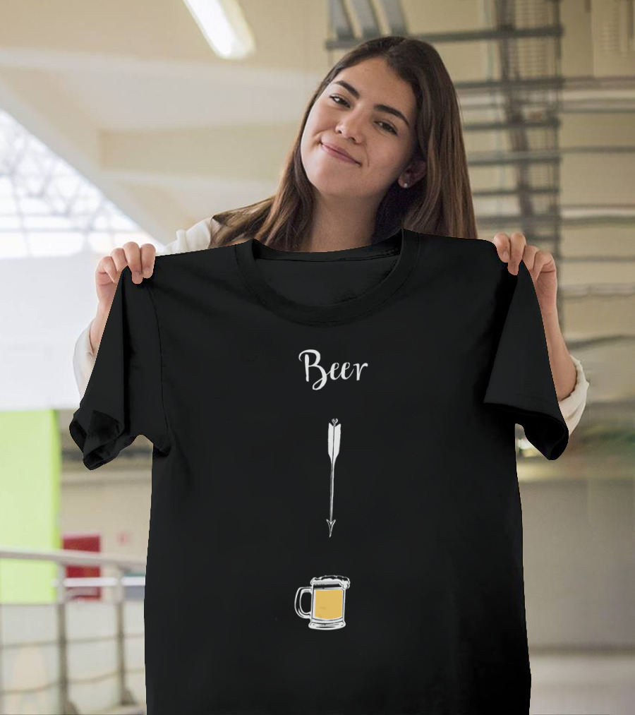 Beer Arrow Mug Matching Pregnancy Funny Baby T-Shirt