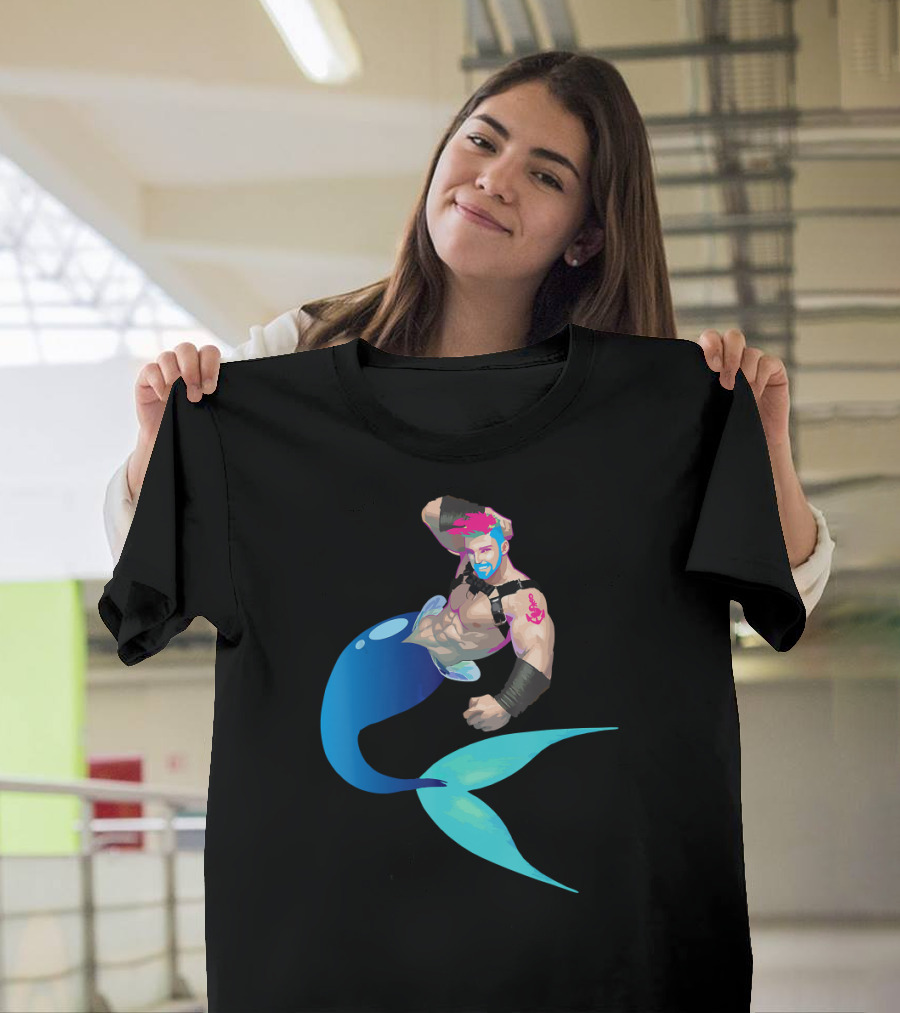 Merman Gay Cruise Beaches Vibrant Ocean Fantasy T-Shirt