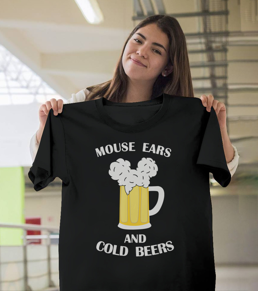 Mouse Ears and Cold Beers Frothy Mug Fun T-Shirt