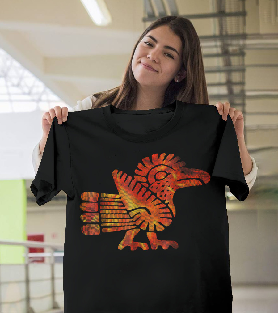 Multi Color Orange Aztec Bird T-Shirt