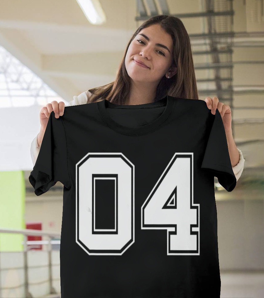 Number 04 Baseball Football Soccer 04 T-Shirt