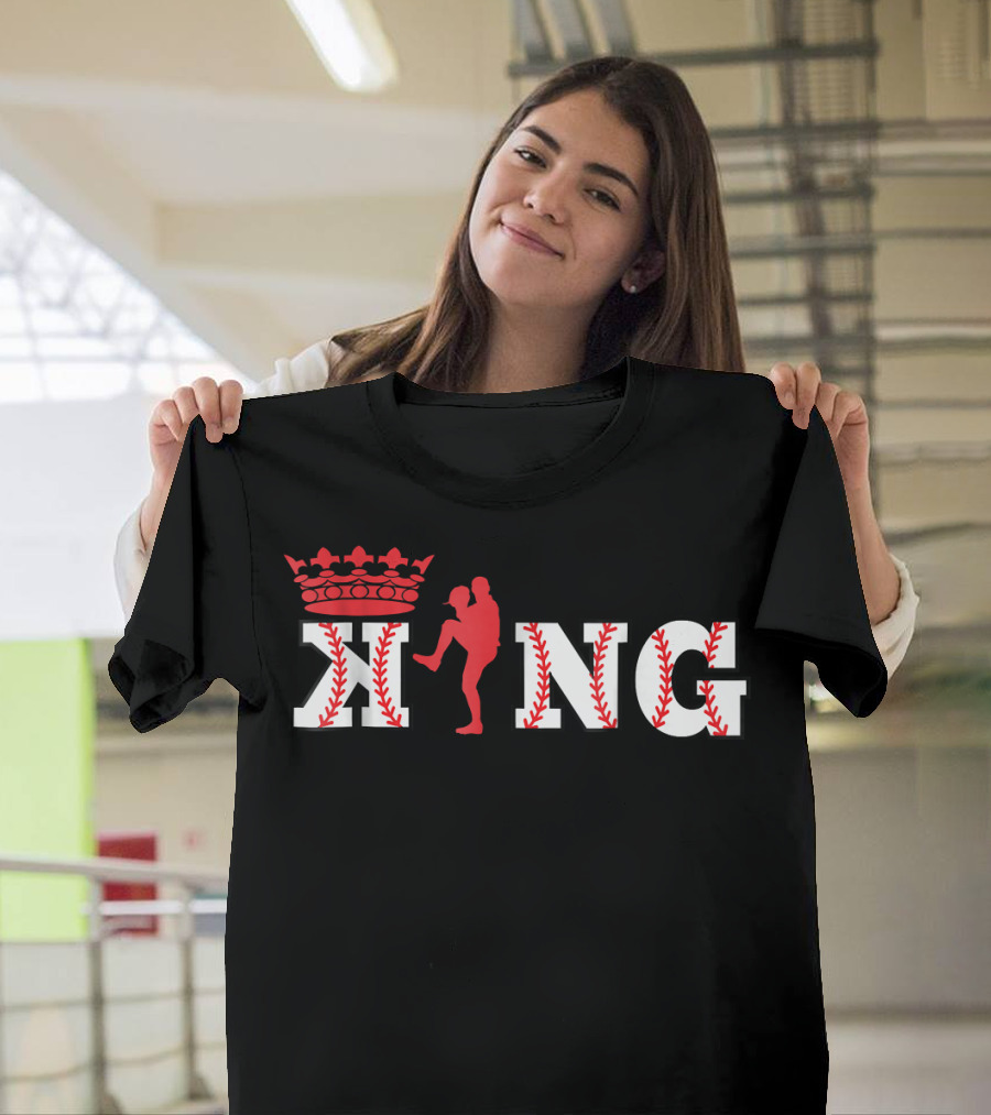 K Pitcher King Baseball Stitches T-Shirt