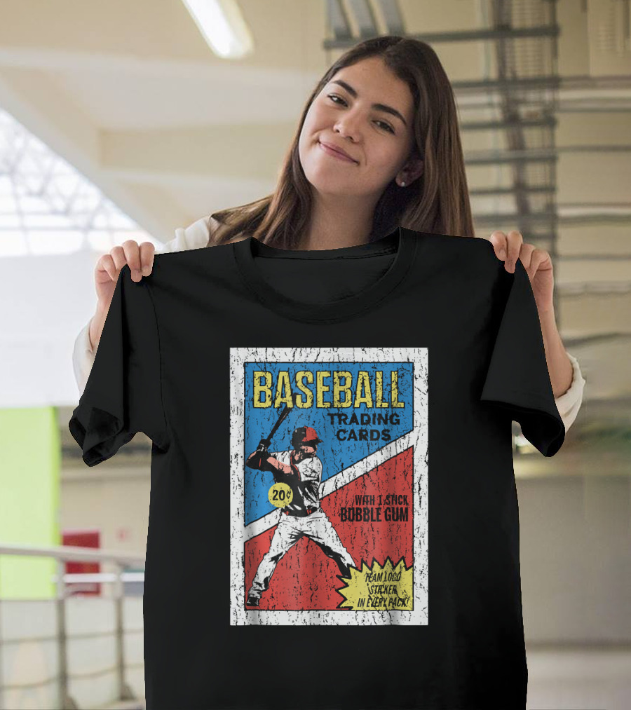 Baseball Trading Cards 20c With 1 Stick Bubble Gum Team Logo Sticker in Every Pack T-Shirt