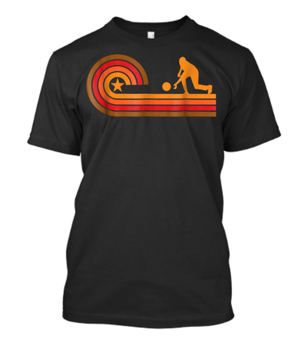 Retro Bowling Silhouette With Star And Stripes T-Shirt